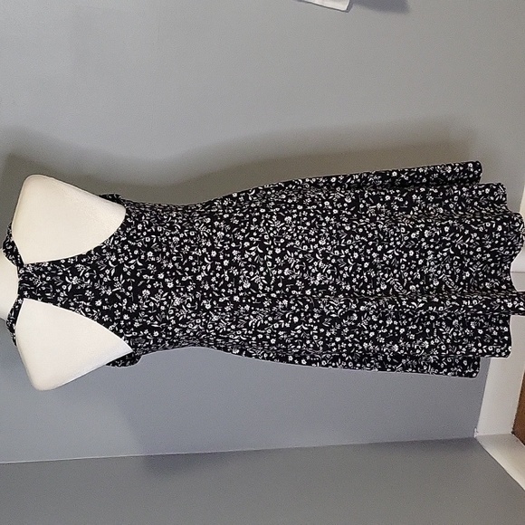 Krimson Klover Black White Floral Padded Shelf Bra Hidden Pocket Sundres Size L - Picture 3 of 15